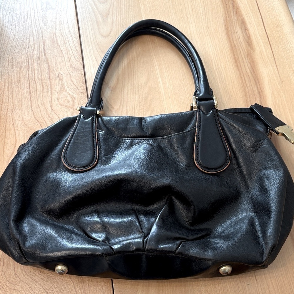 Paul Smith black leather Bowler Bag.